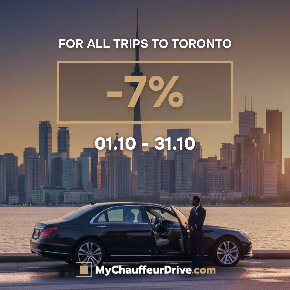 Toronto in October: chauffeur-driven car hire with a 7% discount, MyChauffeurDrive